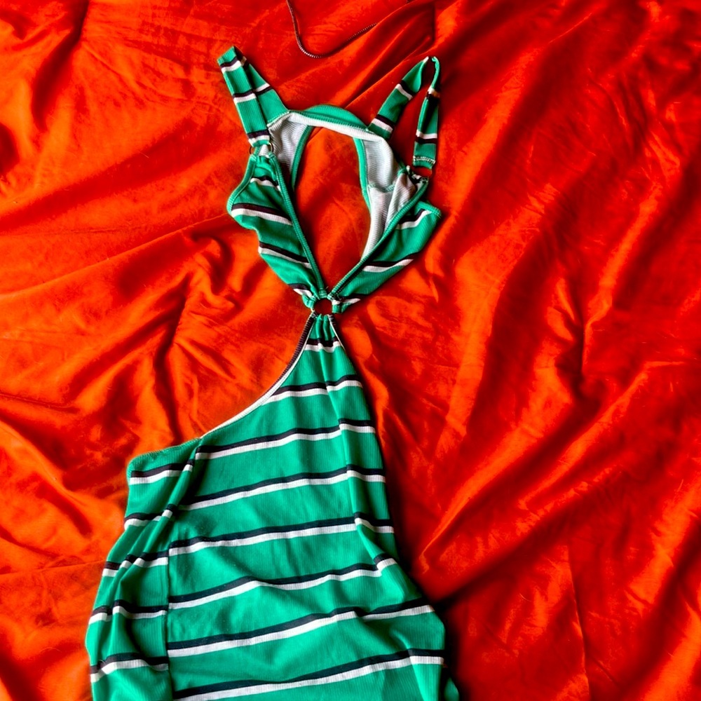 Gorgeous green striped top from shein